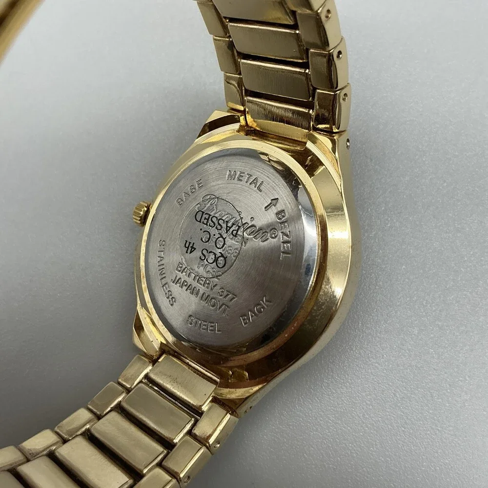Gruen Precision Mens Watch 38mm Champagne Dial Gold Tone New Battery 7.5